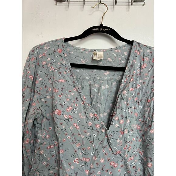 Japna Floral V-Neck Long Sleeve Top Woman’s Size Large - Picture 4 of 6